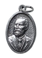 Metalowy medalik: Matka Boża Pompejańska i bł. Bartolo Longo