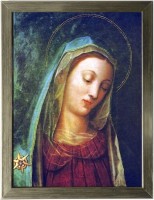 Obraz Matki Bożej z pochyloną głową (w ramce 24x18 cm)