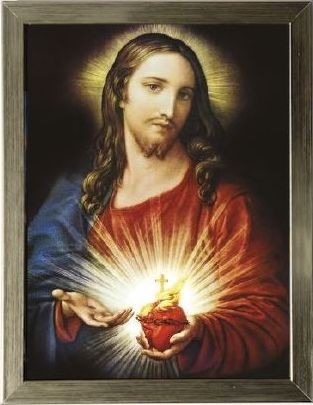 Obraz Serca Jezusowego (w ramce 24x18 cm)