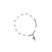 Dziesiątka różańca (bransoletka na gumce) z masy perłowej - PERLA MADRE