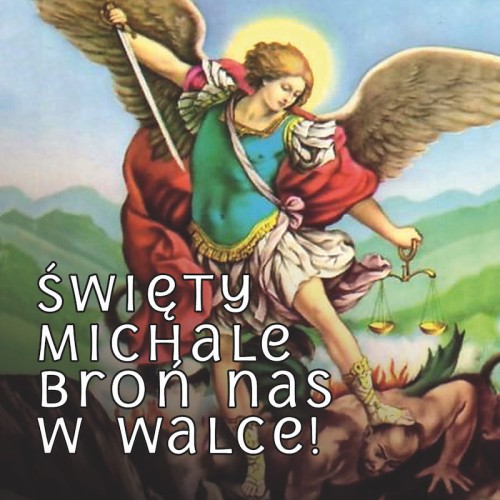 Walczący św. Michał Archanioł (płytka ceramiczna)