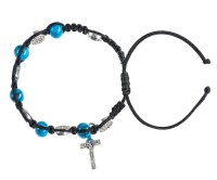 Dziesiątka różańca - bransoletka z medalami św. Benedykta (na sznurku)