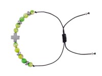 Dziesiątka różańca z jaspisu cesarskiego - krzyżyk