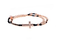 Różaniec na rękę z medalem św. Benedykta (srebrny lub złoty)