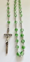 Pompejański różaniec z półprzeźroczystych szklanych kulek - zielony