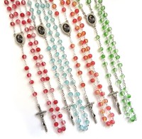 Pompejański różaniec z półprzeźroczystych szklanych kulek