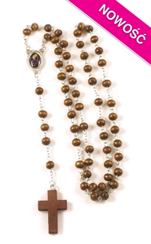 Pompejański różaniec z drewnianych paciorków